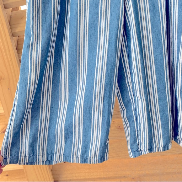 🏷️ Girls Plus Striped Ruffle Wide Leg Romper L 10-12 - Picture 7 of 8